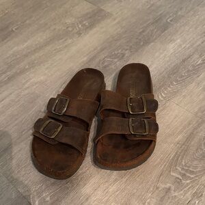 White Mountain Men's Brown Buckle Sandals